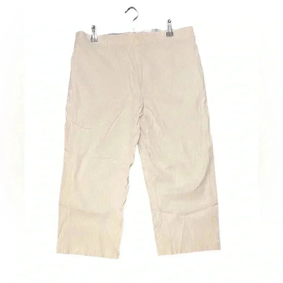 ESCADA cream pinstripe day 2 nite stylish trendy straight leg cropped pants 36 - Picture 2 of 4